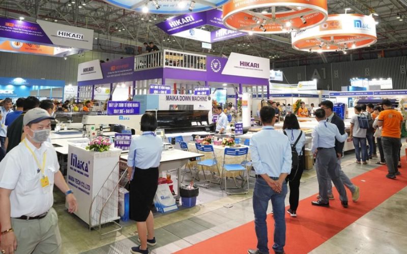 Dệt Bo Sài Gòn tham gia SaigonTex 2026 học hỏi, cải tiến bo polo 3 triễn lãm saigon tex và saigon fabric 2026